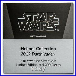2019 Niue 2 oz Silver $5 Star Wars Darth Vader Helmet UHR SKU#197592