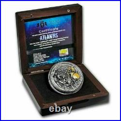 2019 Niue $5 Legendary Lands Atlantis 2 oz. 999 Silver Coin Mintage 500