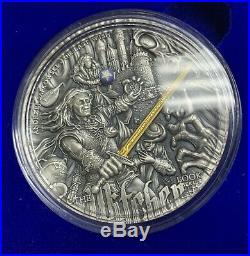 2019 Niue $5 The Witcher Last Wish Antique High Relief 2 oz 999 Silver Coin