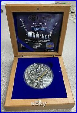 2019 Niue $5 The Witcher Last Wish Antique High Relief 2 oz 999 Silver Coin