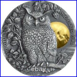 2019 Niue $5 Wildlife in Moonlight Owl 2 oz. 999 Silver Coin Mintage 500