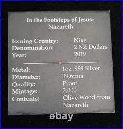 2019 Niue In the Footsteps of Jesus Silver 1 oz Coin Olive Wood OGP Box/COA 2019 Niue In the Footsteps of Jesus Silver 1 oz Coin Olive Wood OGP Box/COA