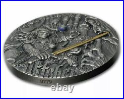 2019 Niue Island The Witcher Last Wish 2oz Silver Antique Coin