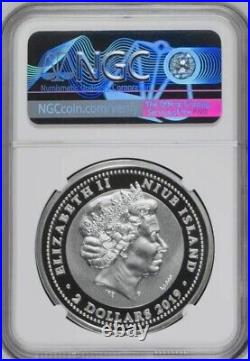 2019 Niue MAJESTIC BLUE PEAFOWL 1 oz. Proof Silver Coin NGC PF 70 Ultra Cameo
