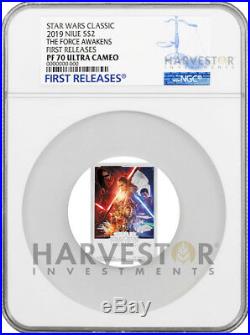2019 STAR WARS THE FORCE AWAKENS POSTER COIN NGC PF70 FIRST RELEASES WithOGP