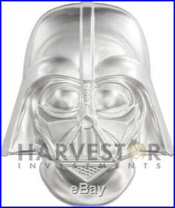 2019 Star Wars Darth Vader Helmet 2 Oz. Silver Coin High Relief Ogp Coa