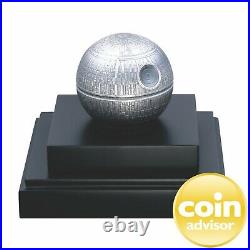2020 $100 Niue. 999 Fine Silver Kilo Spherical Stars Wars Death Star OGP & COA