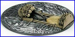 2020 2 Oz Silver $5 Niue MEMENTO MORI Hourglass Antique Finish Coin