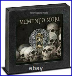 2020 2 Oz Silver $5 Niue MEMENTO MORI Hourglass Antique Finish Coin