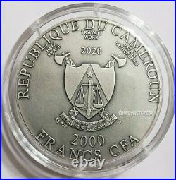 2020 2 Oz Silver $5 Niue MEMENTO MORI Hourglass Antique Finish Coin