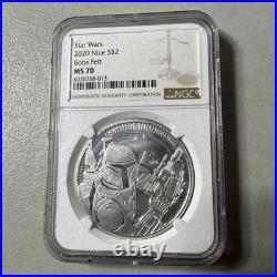 2020 $2 Silver Niue Star Wars Boba Fett NGC MS70