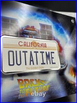 2020 2 oz Silver Back to the Future License Plate 35th Anniversary $2 Niue