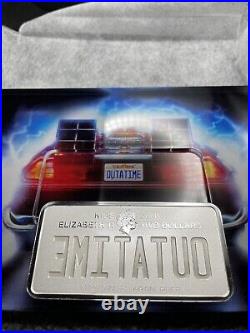 2020 2 oz Silver Back to the Future License Plate 35th Anniversary $2 Niue