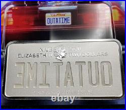 2020 2 oz Silver Back to the Future License Plate 35th Anniversary $2 Niue