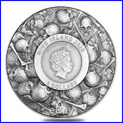 2020 2 oz Silver Niue Vlad The Impaler Antiqued High Relief $5 Coin withBox & COA