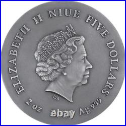 2020 $5 Niue GRAY WOLF 2 oz Gilded High Relief Antiqued Silver Coin-MINTAGE 500 2020 $5 Niue GRAY WOLF 2 oz Gilded High Relief Antiqued Silver Coin-MINTAGE 500