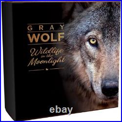 2020 $5 Niue GRAY WOLF 2 oz Gilded High Relief Antiqued Silver Coin-MINTAGE 500 2020 $5 Niue GRAY WOLF 2 oz Gilded High Relief Antiqued Silver Coin-MINTAGE 500