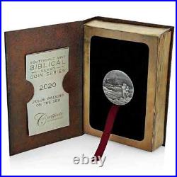 2020 BIBLICAL COIN SERIES JESUS WALKING ON THE SEA2 oz NIUE SILVER-NEWithORIG PACK