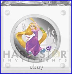 2020 Disney Princess With Gemstone Rapunzel 1 Oz. Silver Coin Ogp Coa -6th
