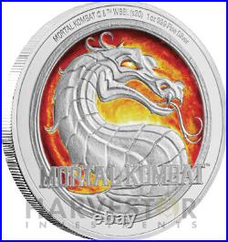 2020 Mortal Kombat 1 Oz. Silver Coin Retro Game Coin Ogp Coa Mintage 2,020
