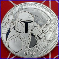 2020 NIUE STAR WARS BOBA FETT MANDALORIAN? 1 Oz Silver Coin Padawan should read