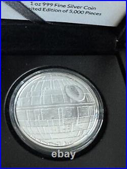 2020 NIUE Star Wars Death Star 1oz. 999 Silver Coin WithBox & COA #0283 LOW