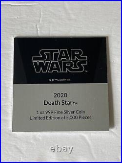2020 NIUE Star Wars Death Star 1oz. 999 Silver Coin WithBox & COA