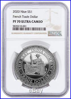 2020 Niue $1 1 oz Silver French Trade Dollar Proof NGC PF70 UC SKU60768