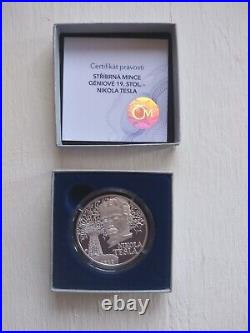 2020 Niue 1 oz Proof. 999 Silver Coin NIKOLA TESLA withCOA in Box LOW MINTAGE 1000