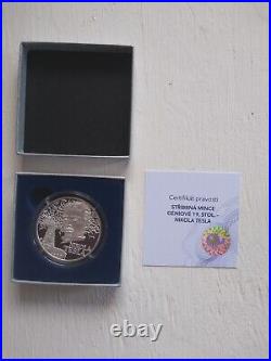 2020 Niue 1 oz Proof. 999 Silver Coin NIKOLA TESLA withCOA in Box LOW MINTAGE 1000