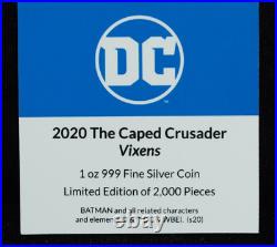 2020 Niue $2 Batman The Caped Crusader Vixens 1 Oz. 999 Fine Silver