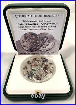 2020 Niue $2 Dark Beauties Anastasiya 50 gram Silver. 999 Coin Mintage 250