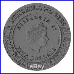 2020 Niue 2 oz Gods of Anger Horus High Relief Gold Gilded Silver Coin