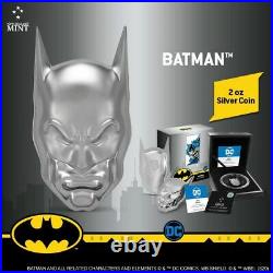 2020 Niue $5 DC Comics Batman Cowl Mask 2 oz. 999 Silver Coin 5,000 Made