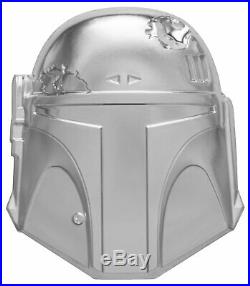 2020 Niue $5 Star Wars Boba Fett U. High Relief Helmet Shaped 2 oz Silver Proof