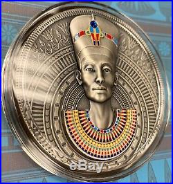 2020 Niue $7 Egypt Queen Nefertiti 3 oz Silver Coin with Swarovski 500 Made