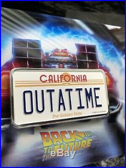 2020 Niue Back to the Future License Plate 2 oz Silver Colored Coin