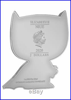 2020 Niue DC Comics Chibi Batman 1 oz Silver Colorized $2 Coin GEM Proof PRESALE