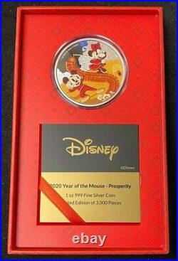2020 Niue Disney Mickey Year of the Mouse Prosperity 1 oz Silver Proof Coin