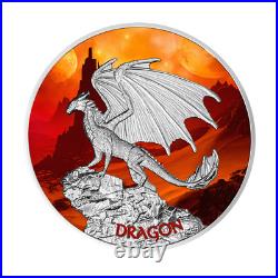 2020 Niue Fantasy Creatures DRAGON 1 oz Silver Proof Coin Mint of Poland