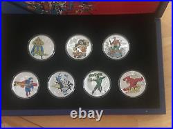 2020 Niue Justice League 60th Anniversary Complete Set of 7 Coins & Display Box