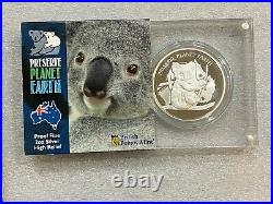 2020 Niue Preserve Planet Earth Koala 2 oz 999 Silver Proof Coin with box and case