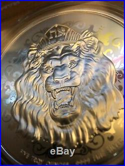 2020 Niue Roaring Lion 5 oz Silver High Relief Coin BU Low Serial Number