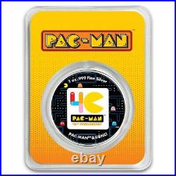 2020 PACMAN 40th Anniversary Colorized 1 oz. 999 Silver 2$ Coin Niue In TEP card