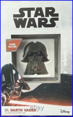 2020 Star Wars Darth Vader 1 Oz Troy fine 999 Silver Chibi Coin