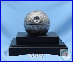 2021 $100 Niue 1kg Silver Star Wars Death Star Spherical Coin Cert #00186