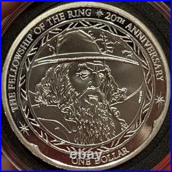2021 $1 New Zealand Gandalf 1 oz. 999 Silver Lord of Rings 20th Anniversary Coin