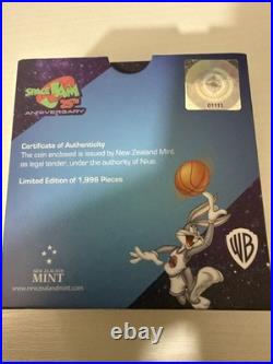 2021 1 oz. 999 Silver Proof Coin $2 Space Jam 25th Anniversary + Box