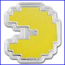 2021 1 oz Silver Proof PAC-MAN Shaped Coin Yellow Colorized Proof ONLY 2K MINTED