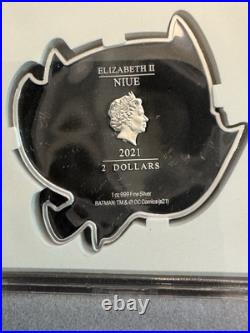 2021 1oz. 999 FINE SILVER. NIUE COIN. BATMAN FLYING. With OGP and COA